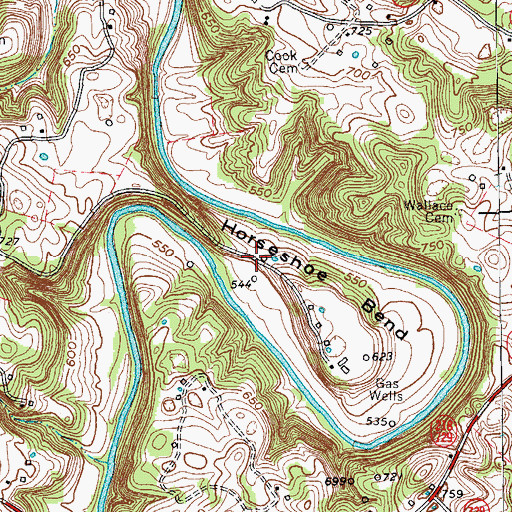 Topographic Map of The Narrows, KY