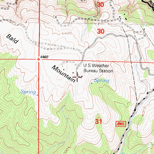 Topographic Map of United States Weather Bureau Station, CA