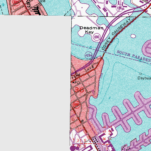 Topographic Map of Beach Theatre (historical), FL