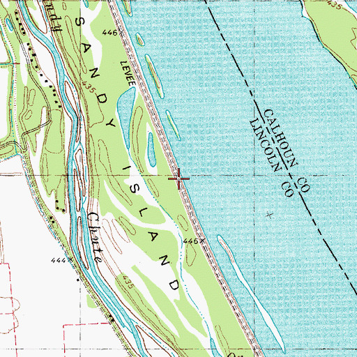 Topographic Map of Sandy Slough Dike, MO