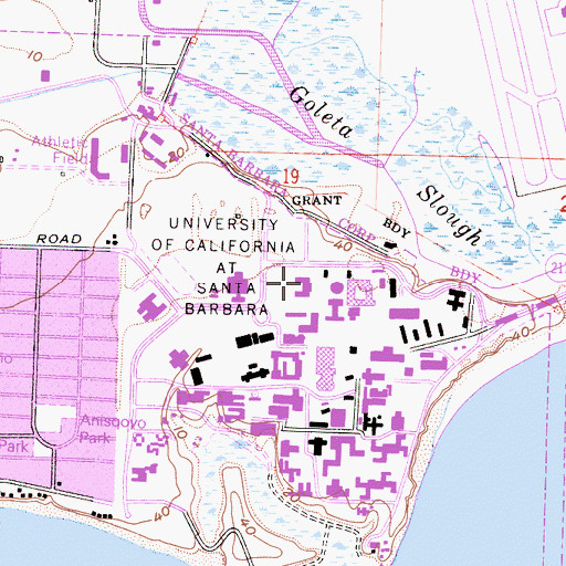 Topographic Map of University of California Santa Barbara, CA