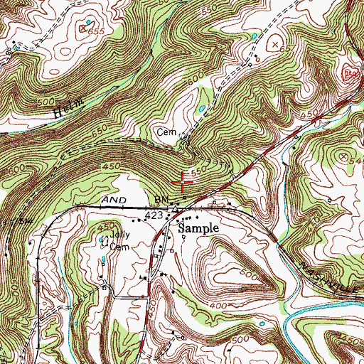 Topographic Map of Bennett Ridge, KY