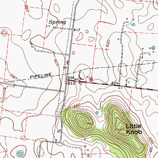 Topographic Map of Amos Farm (historical), KY