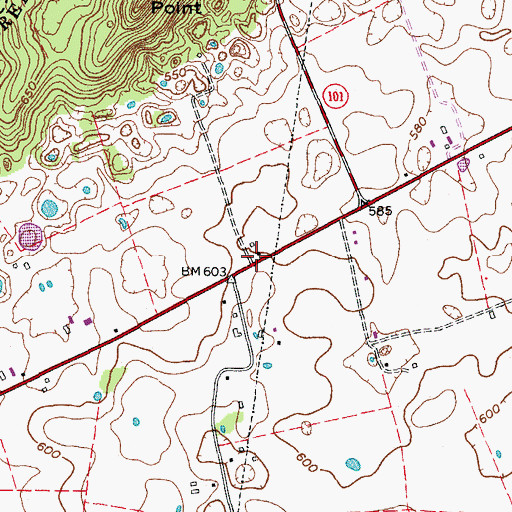 Topographic Map of Little Woodland (historical), KY