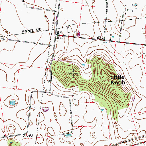 Topographic Map of Smiths Grove Knob, KY