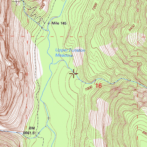 Topographic Map of Upper Funston Meadow, CA