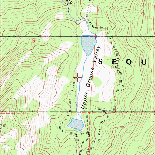 Topographic Map of Upper Grouse Valley, CA