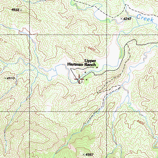 Topographic Map of Upper Hartman Ranch, CA