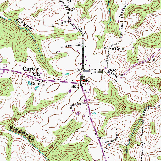 Topographic Map of Walnut Grove, KY
