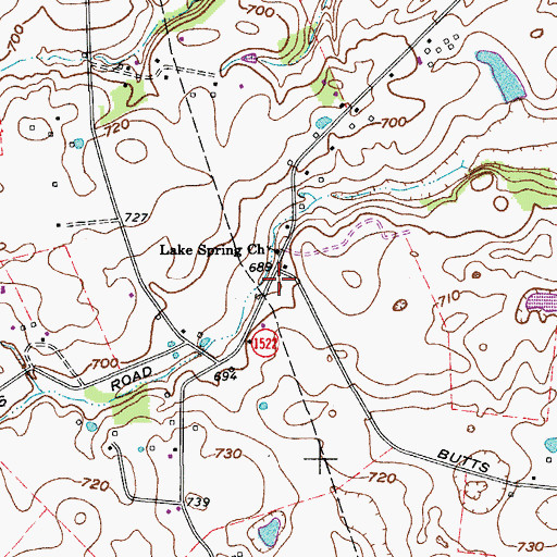 Topographic Map of Lake Spring (historical), KY