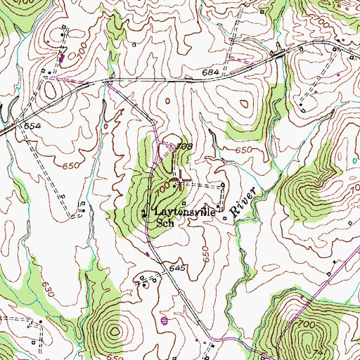 Topographic Map of Laytonsville (historical), KY