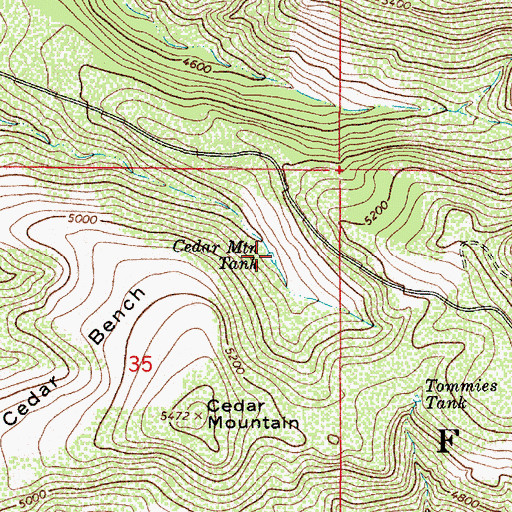 Topographic Map of Cedar Mountain Tank, AZ