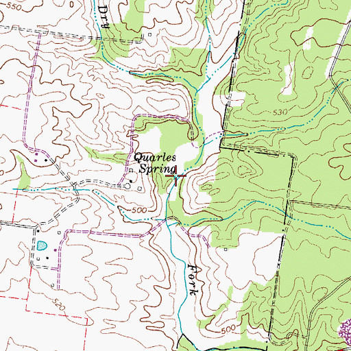Topographic Map of Quarles Spring, KY