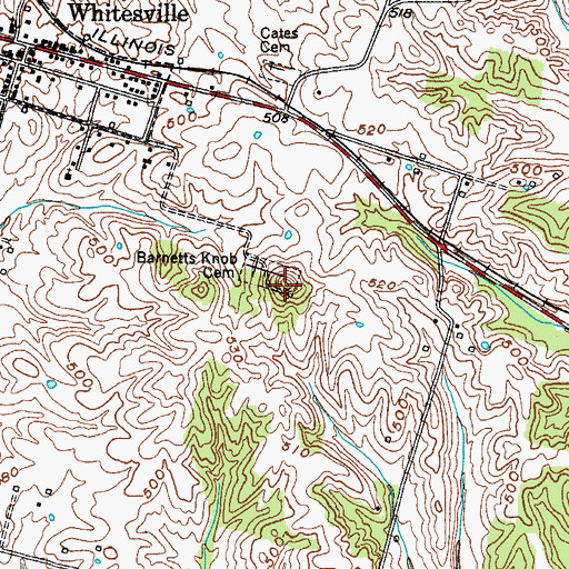 Topographic Map of Barnetts Knob, KY