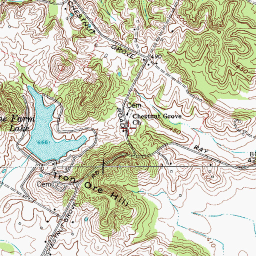 Topographic Map of Chestnut Grove (historical), KY