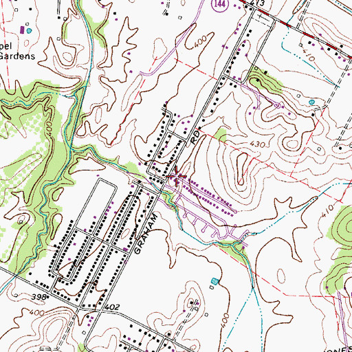 Topographic Map of Colonial Mobile Estates, KY
