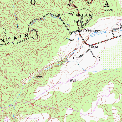 Topographic Map of Upper Ojai Valley, CA