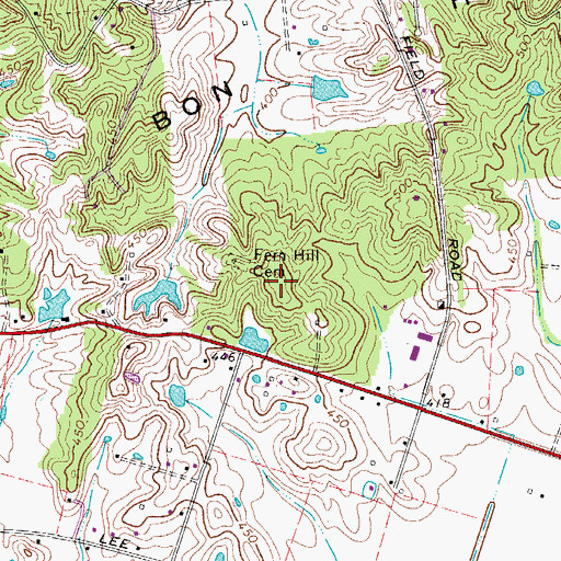Topographic Map of Fern Hill, KY