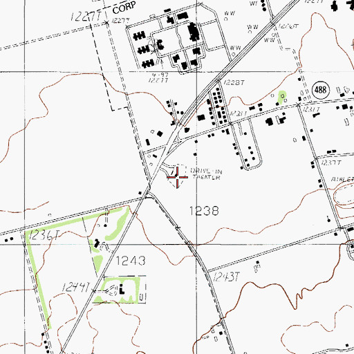 Topographic Map of El Rancho Drive-In (historical), TX