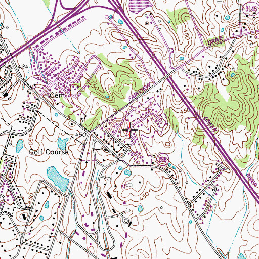 Topographic Map of Hunters Ridge, KY