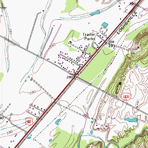 Topographic Map of Pates (historical), KY
