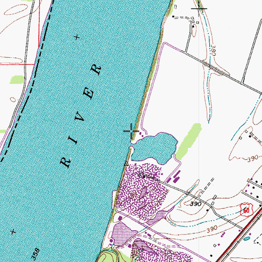 Topographic Map of Pup Creek Bar (historical), KY