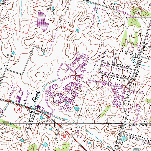 Topographic Map of The Downs, KY