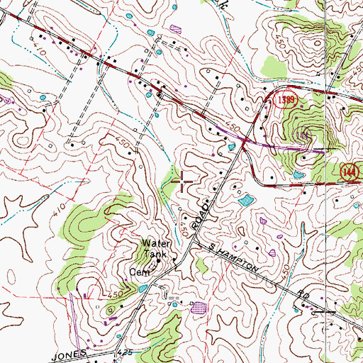 Topographic Map of Woodcrest, KY