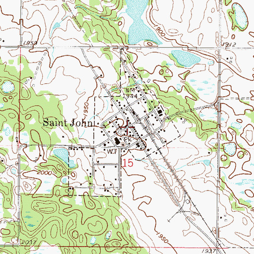Topographic Map of Saint John Post Office, ND