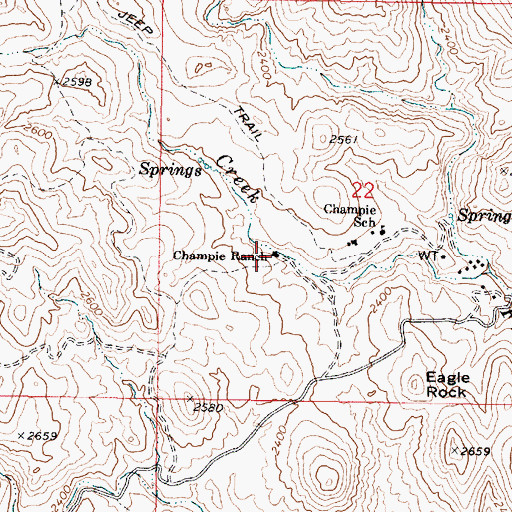Topographic Map of Champie Ranch, AZ