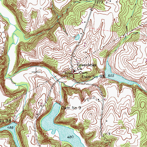 Topographic Map of Greenbriar (historical), KY