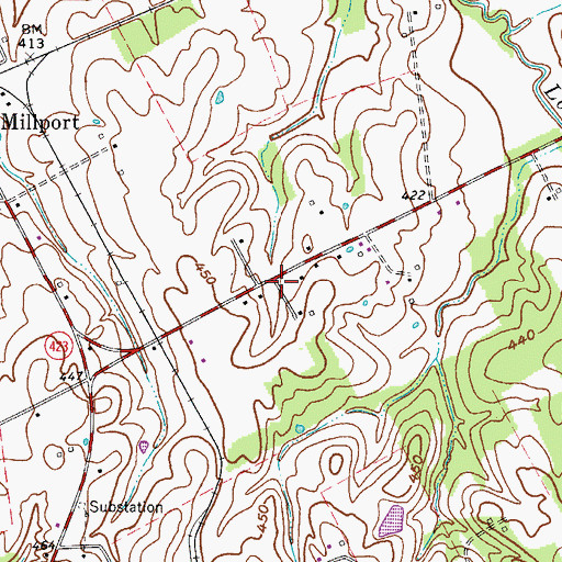 Topographic Map of Jagoe, KY