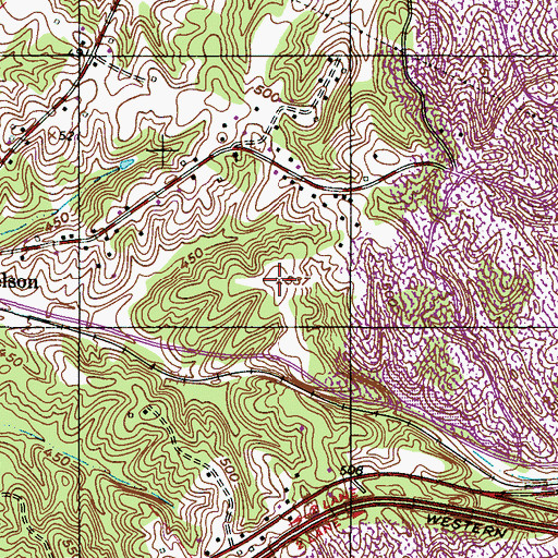 Topographic Map of Sandhill, KY
