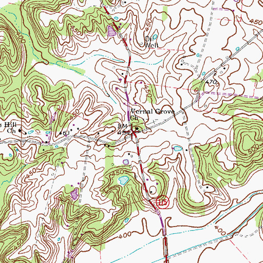 Topographic Map of Vernal Grove (historical), KY