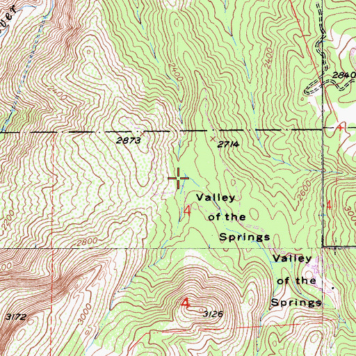 Topographic Map of Valley of the Springs, CA