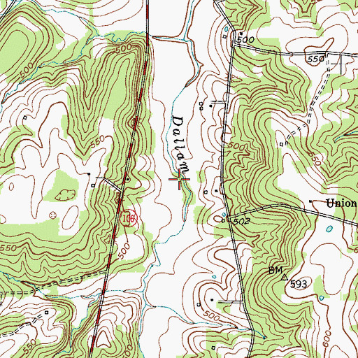 Topographic Map of Davis Lake, KY