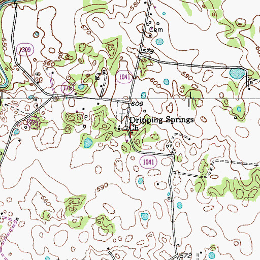 Topographic Map of Dripping Spring (historical), KY