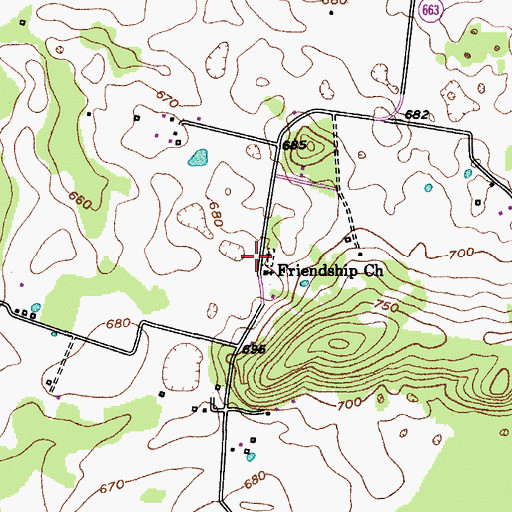 Topographic Map of Friendship (historical), KY