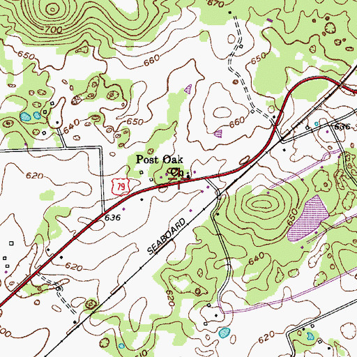 Topographic Map of Post Oak (historical), KY