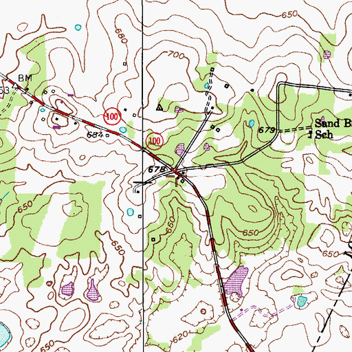 Topographic Map of Sandtown, KY