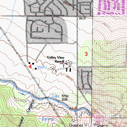 Topographic Map of Valley View Ranch, CA