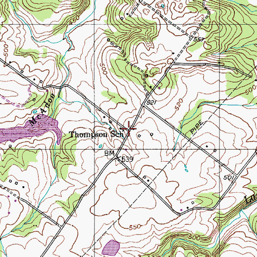 Topographic Map of Thompson Chapel (historical), KY