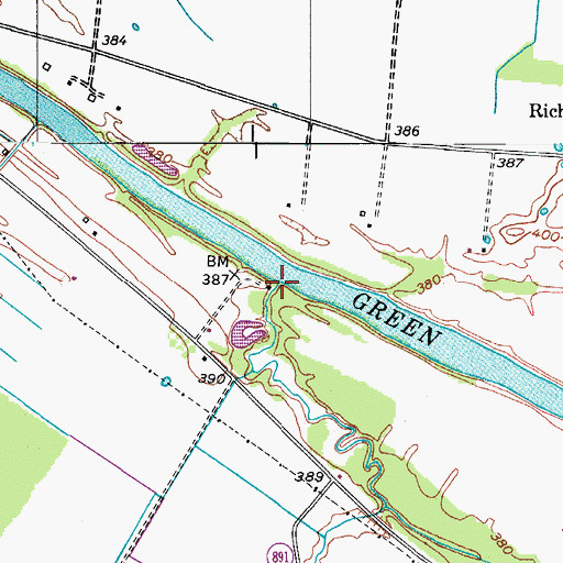 Topographic Map of Basin Branch, KY
