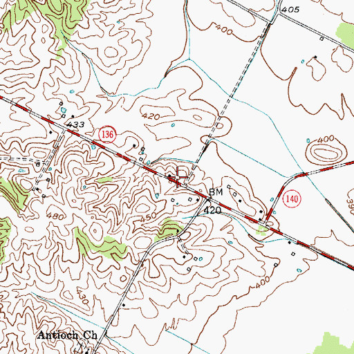 Topographic Map of Glovers (historical), KY