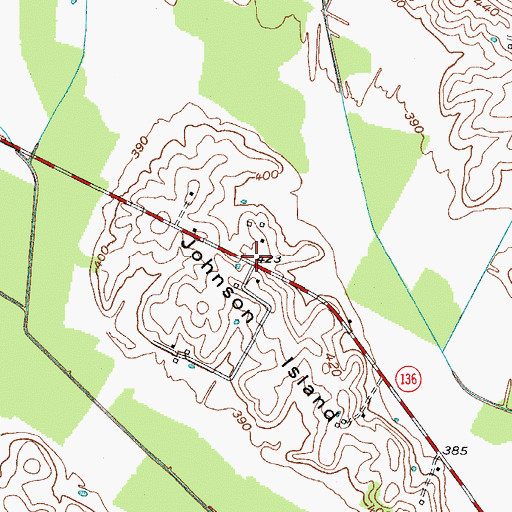 Topographic Map of Johnson Island, KY