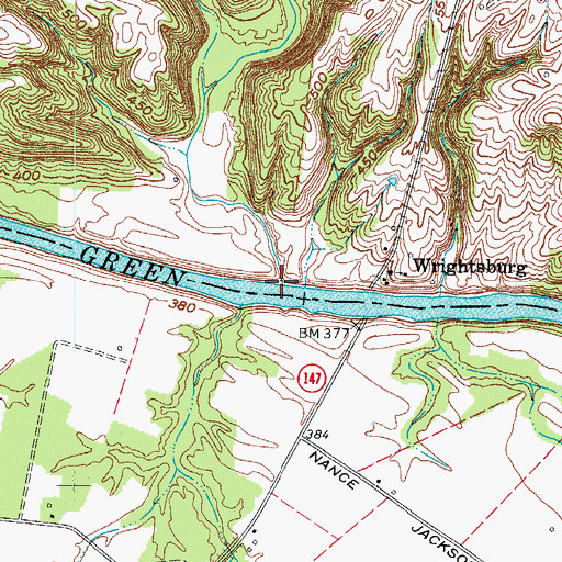 Topographic Map of Mason Creek, KY