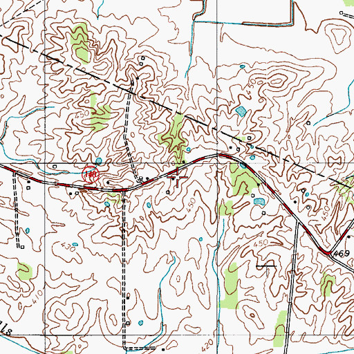 Topographic Map of Reeves, KY