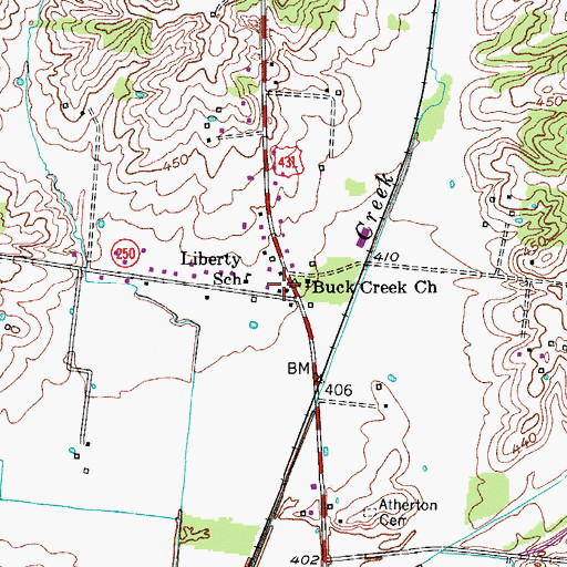 Topographic Map of Tichenor, KY