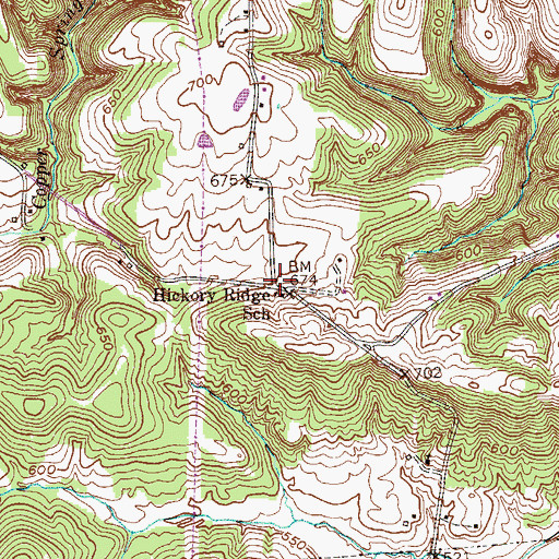 Topographic Map of Ashbury (historical), KY