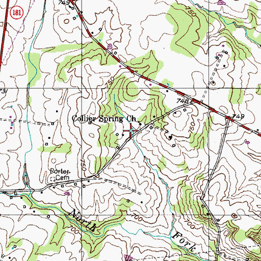 Topographic Map of Collier Spring, KY
